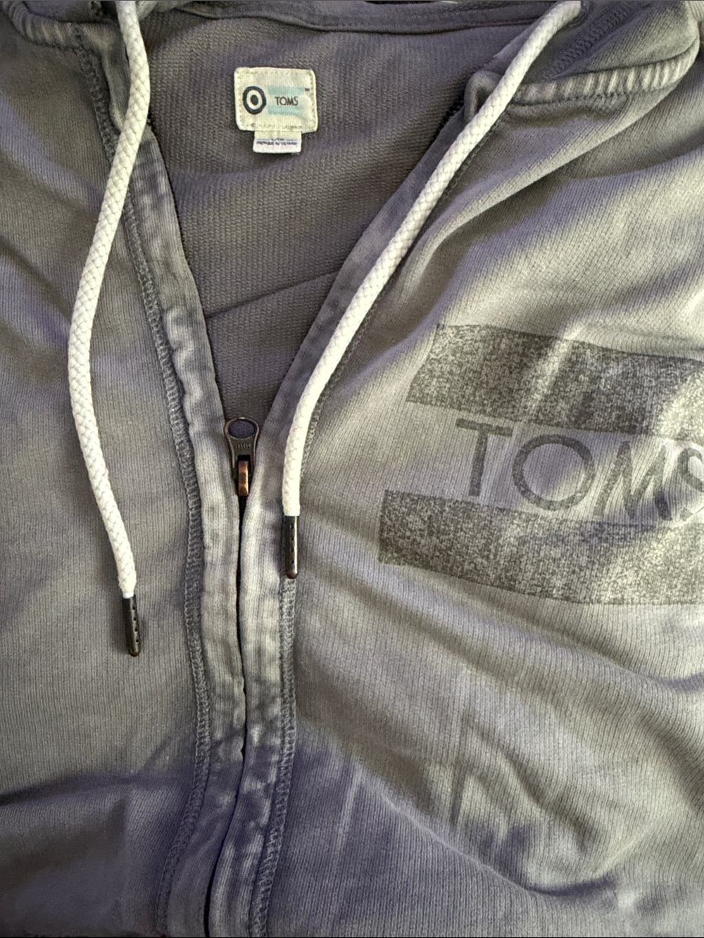 TOMS Men's Slate Gray Zip-Up Hoodie Sweatshirt